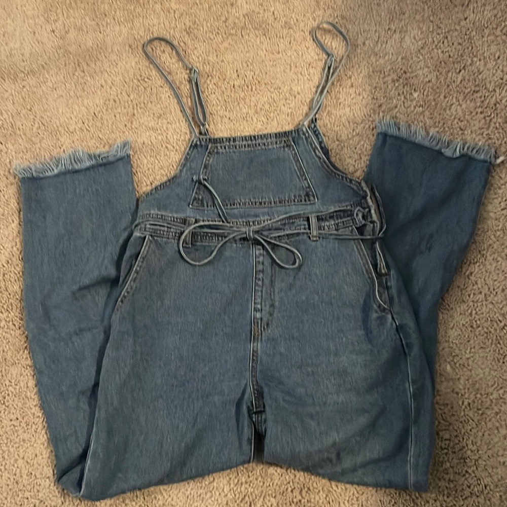 Denim overall jumpsuit